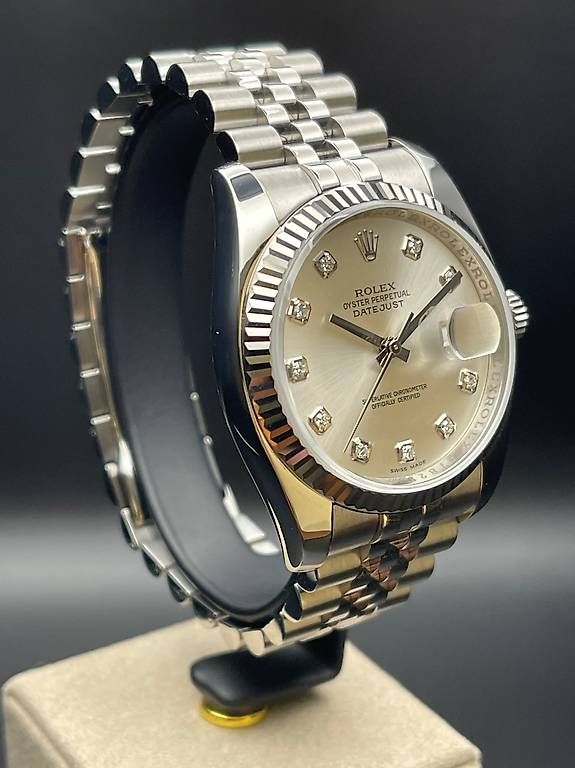 Rolex Uhren: Rolex Datejust 36 Ref. 116234 Jubilee Silver Diamond – Gebraucht aus Lugano von luganotopwatches 1