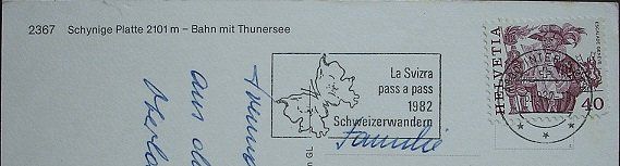 Cartoline postali: SCHYNIGE PLATTE BAHN mit Thunersee – Usato da Jona venduto da philajona 1