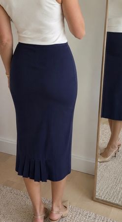 Sportmax MaxMara navy blue midi skirt