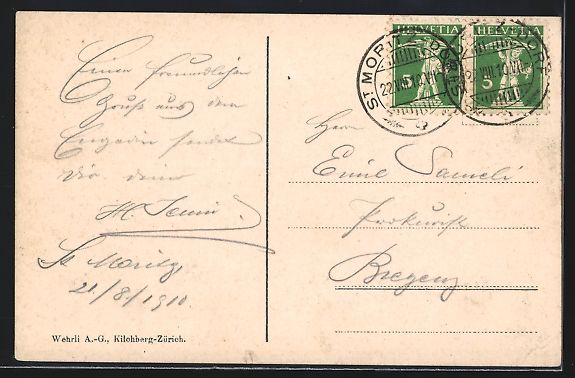 Cartes postales: St. Moritz, Ortsansicht, Boote am Ufer – D'occasion à Berlin par bartko-reher 1