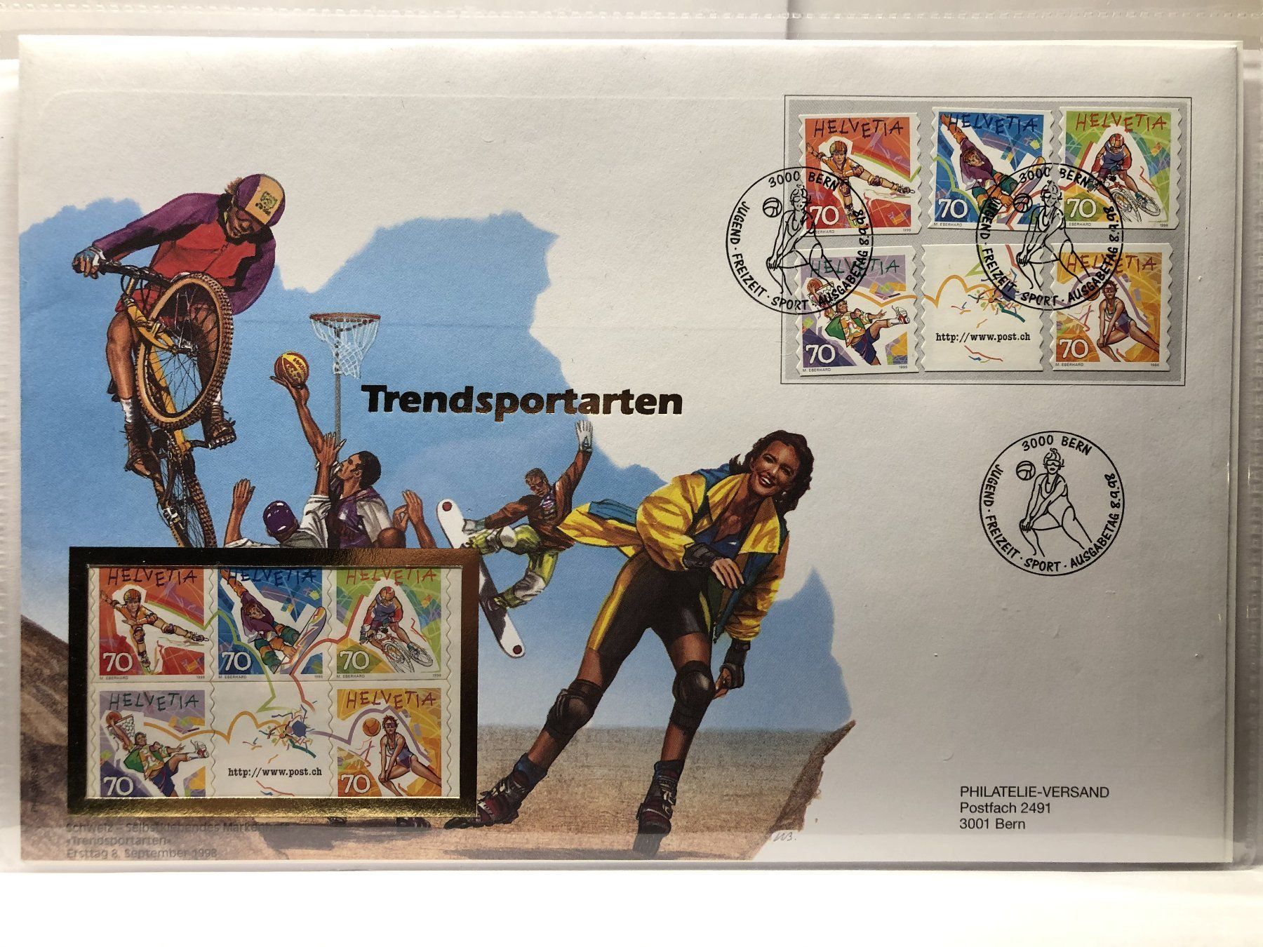 Alle Briefmarken: FDC Grossbrief Trendsportarten 1998 ET – Neu (gemäss Beschreibung) aus Kirchenthurnen von Scherzengel
