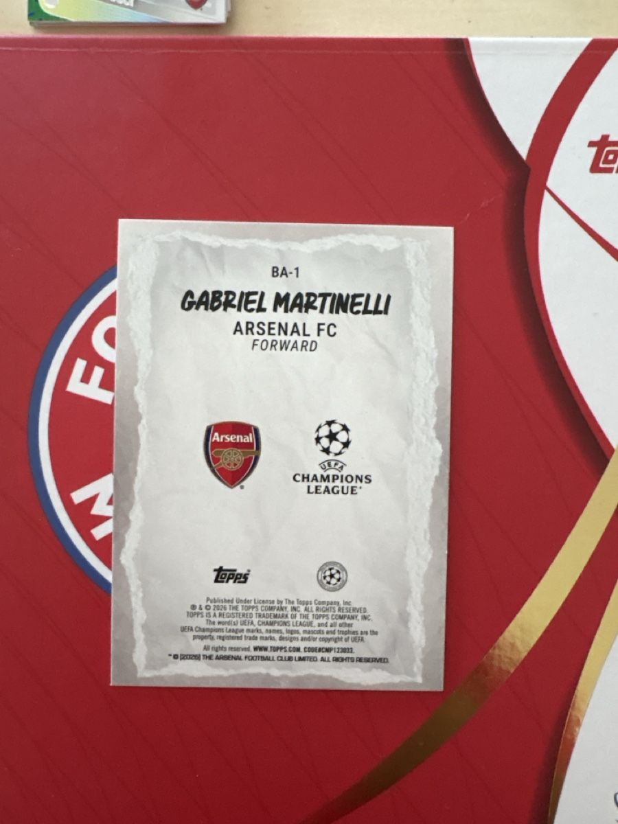 Topps Carte collezionabili: Gabriel Martinelli Topps Card Top Zustand – Nuovo (secondo la descrizione) da Rheineck venduto da FediCre45 1