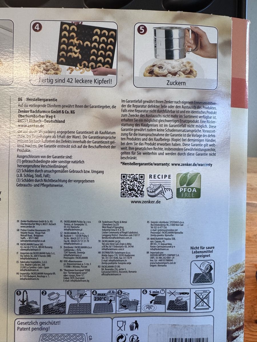 Teglie da forno: Zenker 42er Vanillekipferl Backblech – Usato da Niederbüren venduto da Oetschli 6