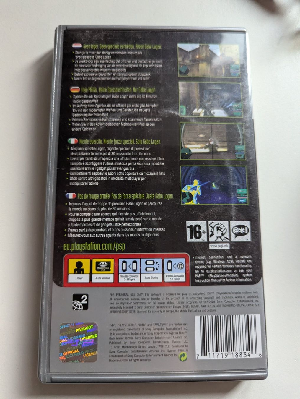 Sony Giochi: Syphon Filter Dark Mirror - PSP Playstation Game – Usato da Hünenberg See venduto da SpecialEditionGaming 1