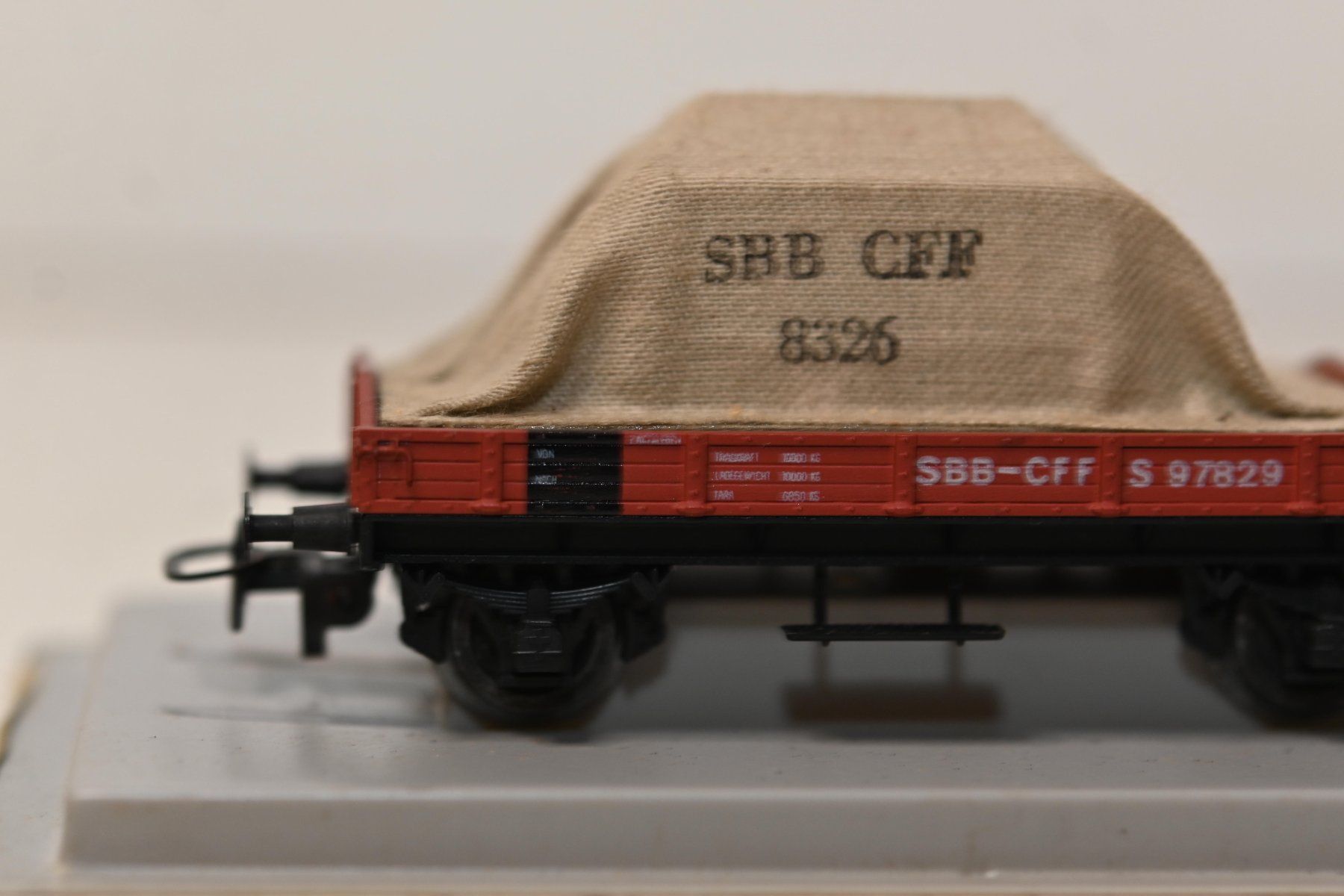 Modellini di ferrovie: SBB CFF Güterwagen S 97829 mit Plane Ruco HO/AC – Usato da Laupen ZH venduto da Zmoewe 1