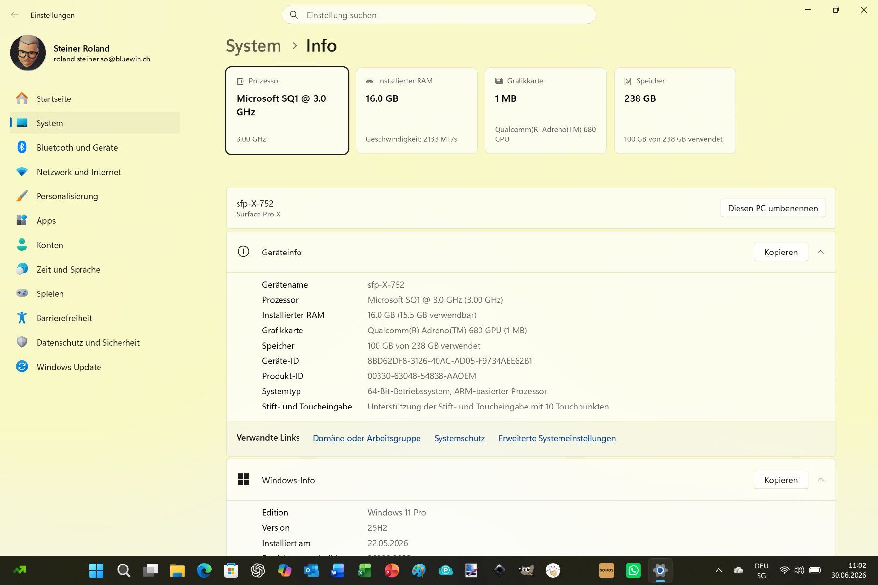 Microsoft Tablet PC: Microsoft Surface Pro X 10. G./ LTE/752 – Gebraucht aus Subingen von Rsteiner 1