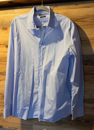 Bugatti Hemd Weiss Blau gestreift, XL