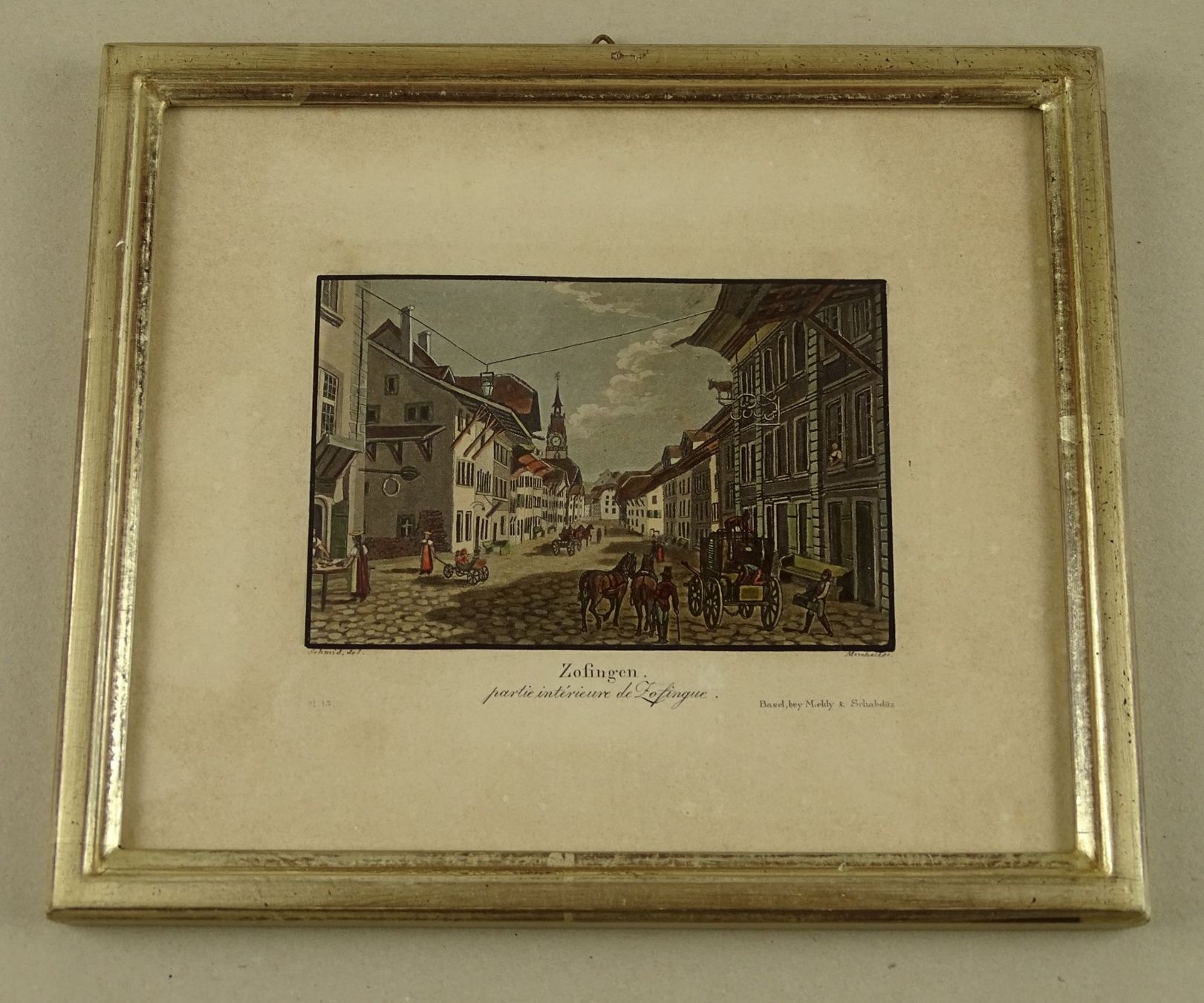 Incisioni: ZOFINGEN, AQUATINTA UM 1835 – Usato da Grüningen venduto da Kartensammler