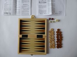 Schönes Holz Backgammon Reisespiel, Philos Spiele