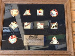 Pin Brosche Badge goldfarben, 10 Stk, Coca Cola