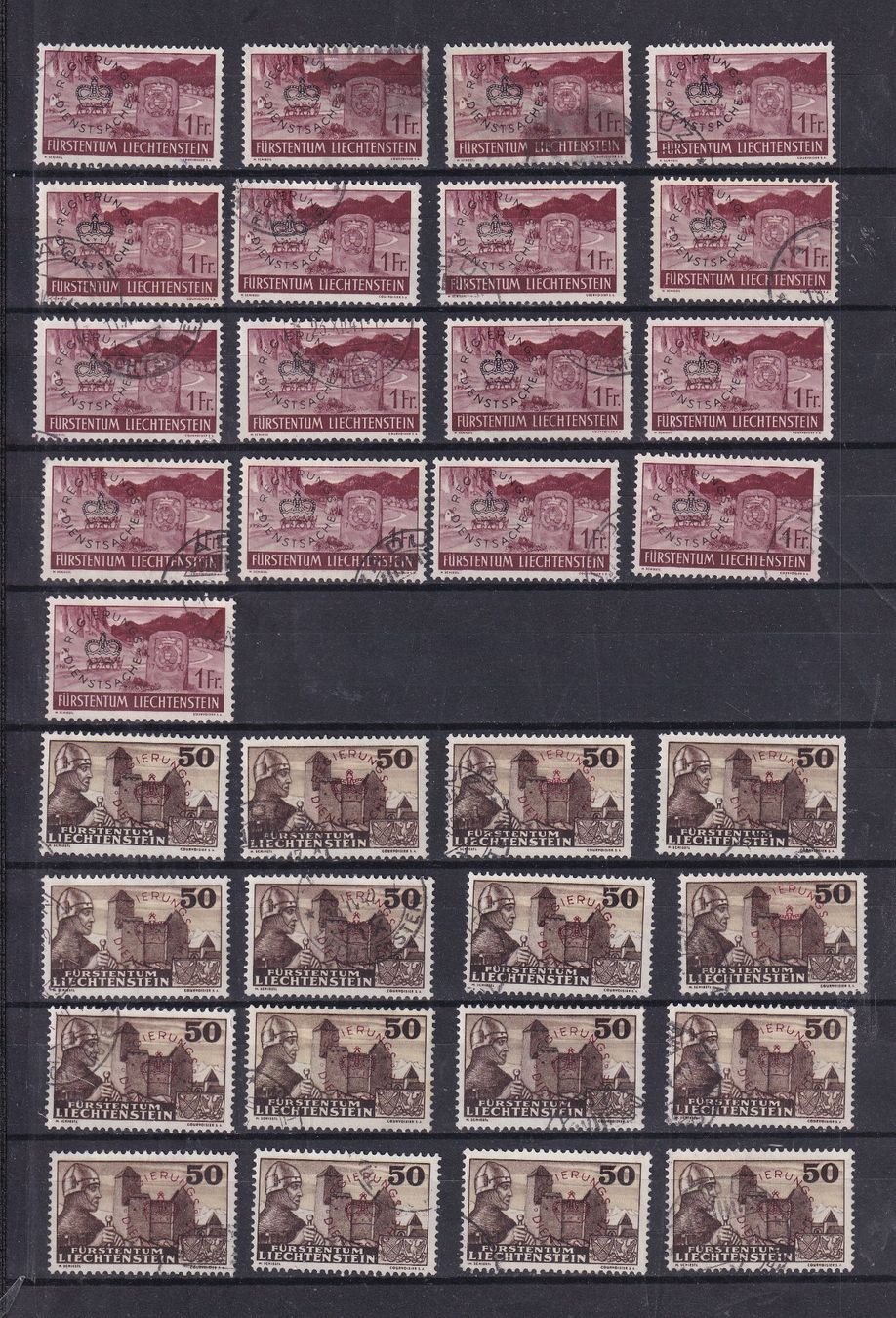 Alle Briefmarken: LOT  Liechtenstein  oblitérés par multiples – Gebraucht aus Nyon von an54 1
