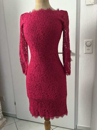 Diane von Fürstenberg Kleid Spitze Pink Grösse 34