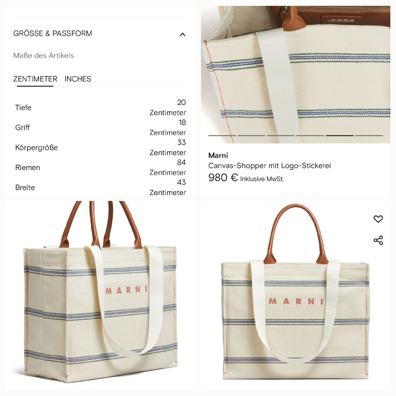 Marni Borse da donna: Grosse Canvas Tasche von MARNI, neu! – Nuovo e nell'imballaggio originale da Wallisellen venduto da Ellasophialove