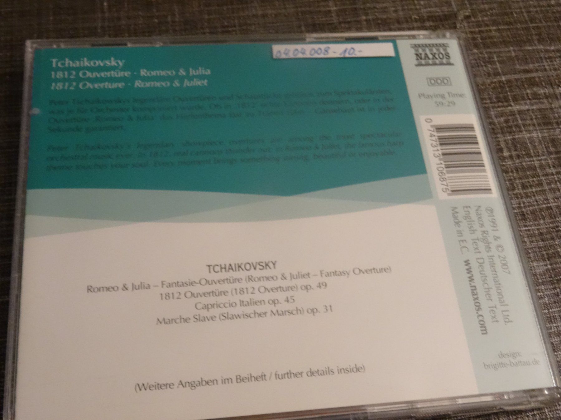 CDs: Tchaikovsky - 1812 Ouvertüre - Romeo & Julia CD – Gebraucht aus Olten von Disc-Ausverkauf 1