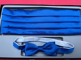 Set Kummerbund und Fliege royalblau
