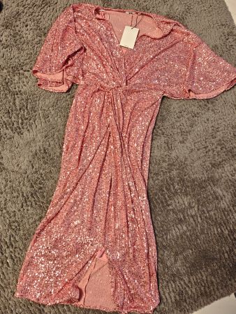Rosa Pailletten Kleid, Gr. S, neu mit Etikett
