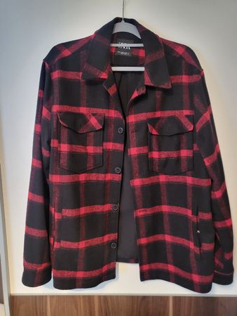 Zara Overshirt Kariert Rot Schwarz Gr. XL