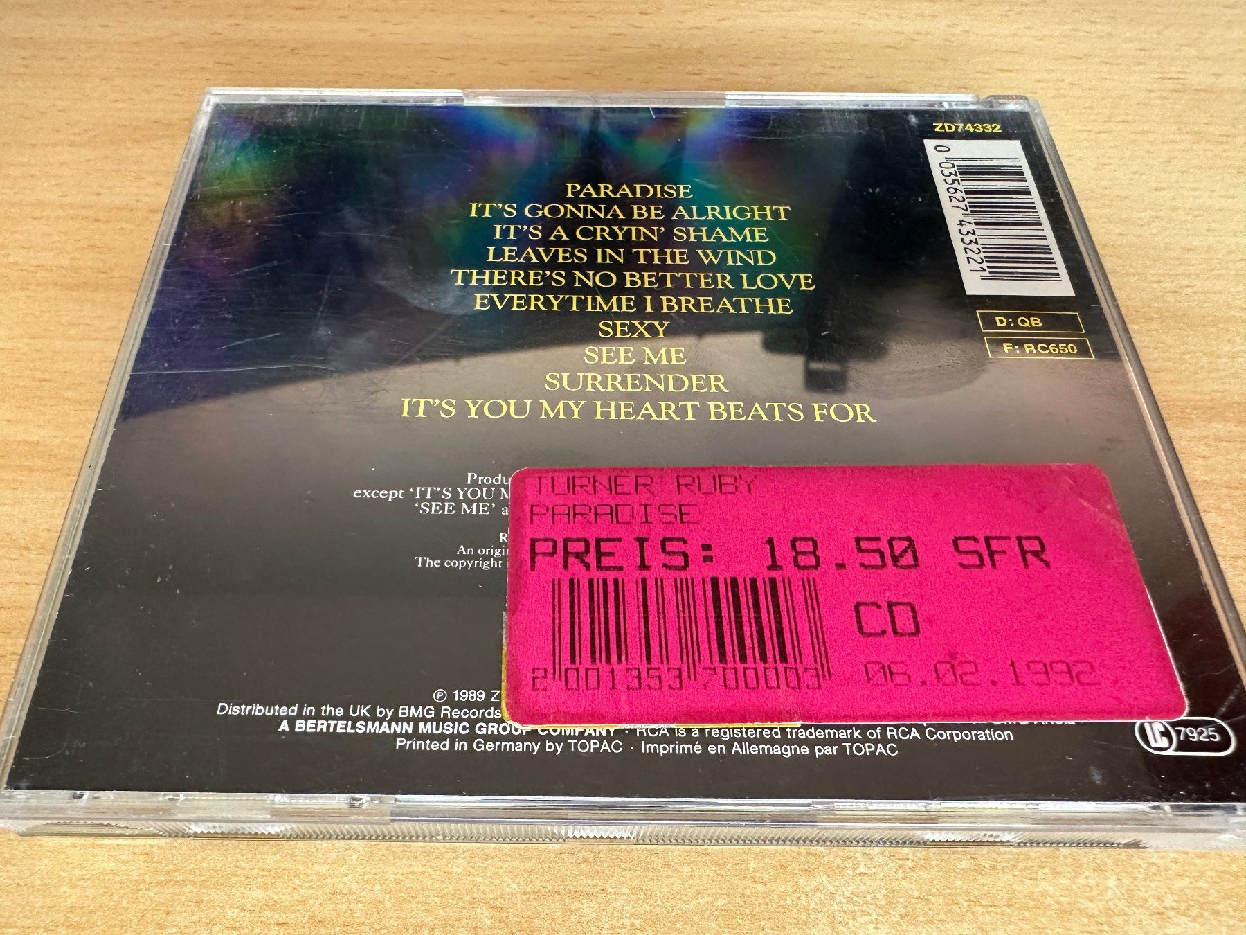 CDs: Ruby Turner – Paradise – Gebraucht aus Rikon im Tösstal von Alpenmutz 1
