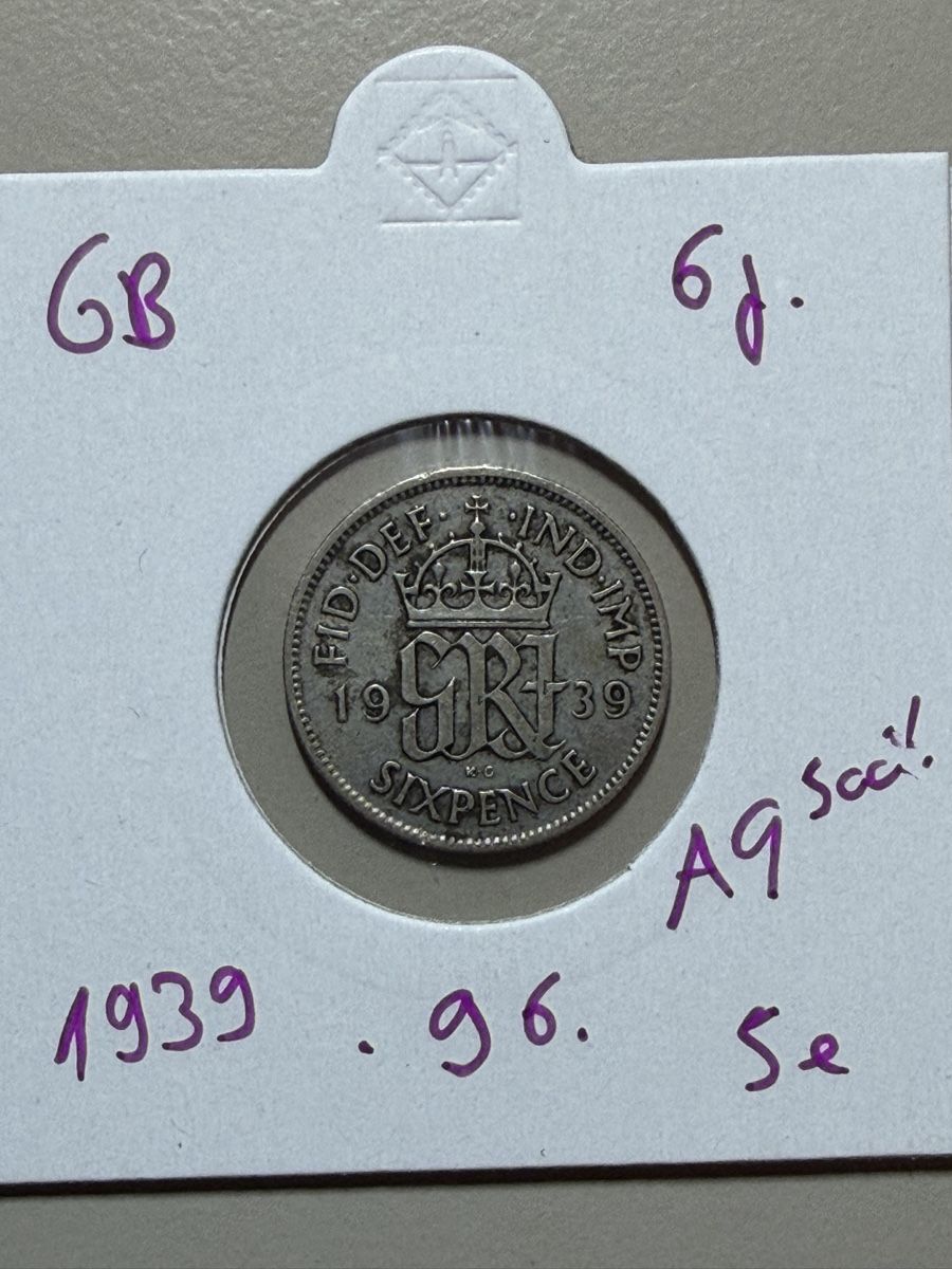 Toutes les monnaies: GB - 6 pence - 1939 - AG  – D'occasion à Payerne par Mike1682