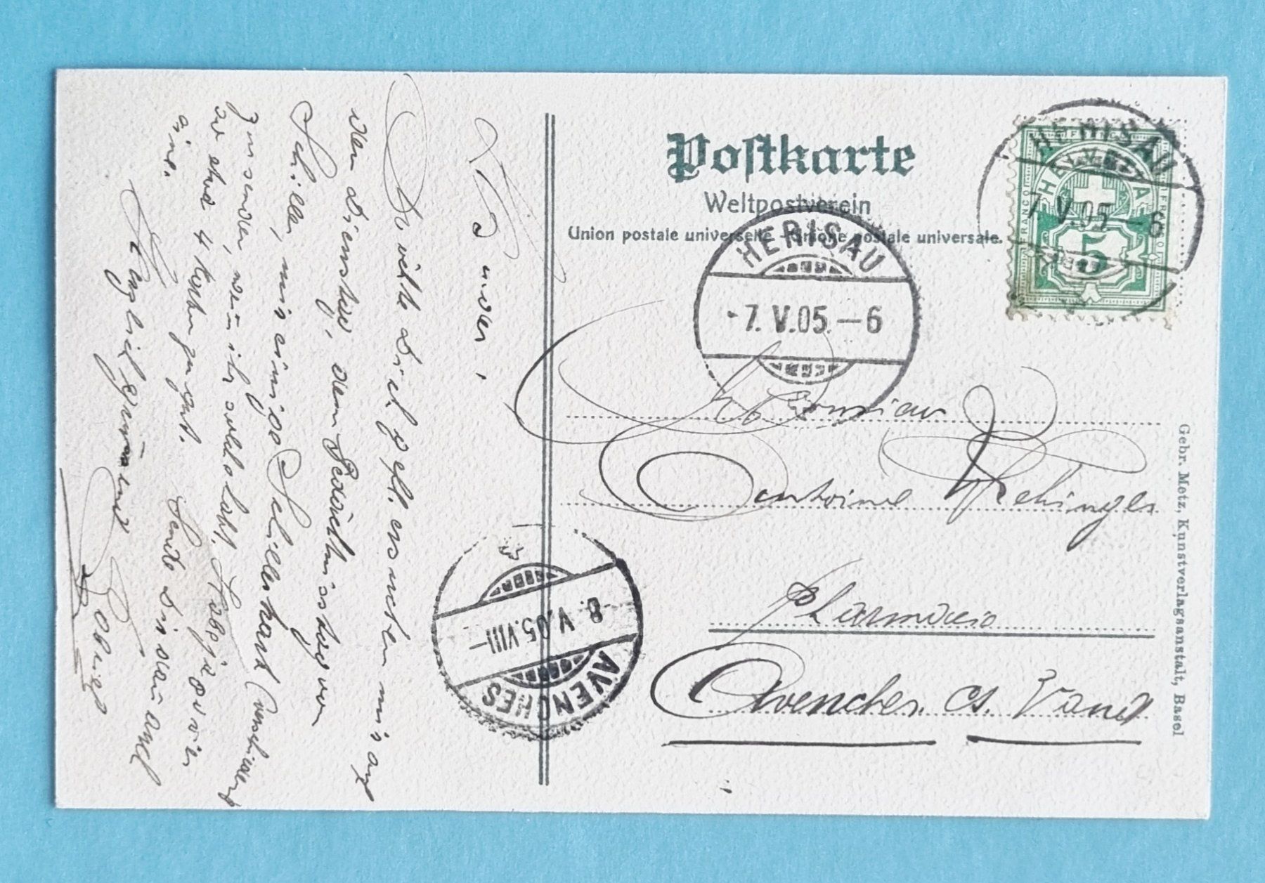 Cartes postales: Herisau - Postgebäude - Post Bus -  Postauto - 1905 – D'occasion à Rothrist par RROENK 1