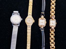 ​Lot de 4 Montres Mécaniques Vintage(Certina,Eterna,Grovana.