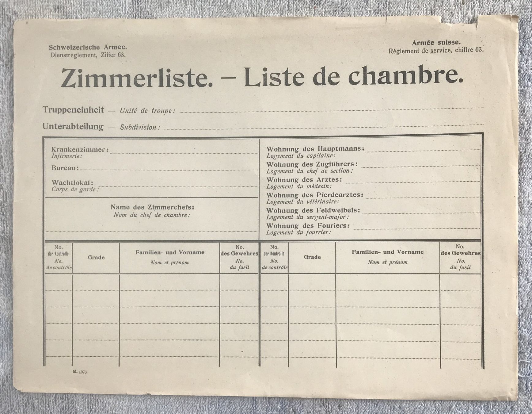 Schweizer Armee Armi bianche: SCHWEIZER ARMEE ZIMMERLISTE – Usato da Ostermundigen venduto da wini63