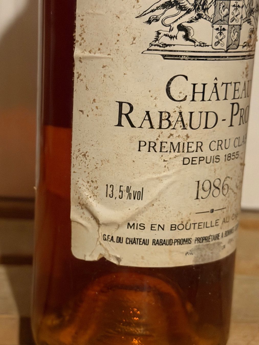 Vins: SUPERBE SAUTERNES Château Rabaud-Promis 1986 – Neuf (Voir description) à Roche VD par avediscipule 2