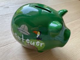 The Concept Factory Sparschwein grün „Abenteuer“ Keramik