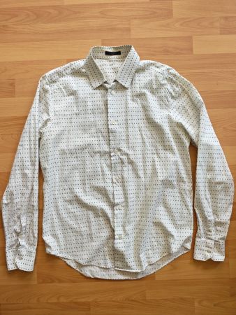 Original Louis Vuitton „V“ Pattern Hemd  Weiss/Blau Gr. L 40