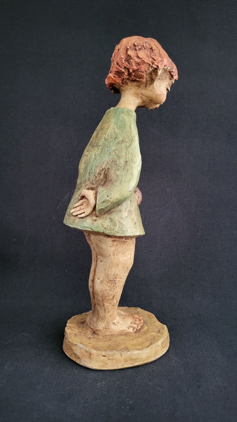 Statuette: Vintage-Figur "Junge mit Puppe" – Usato da Basel venduto da spinne02 3