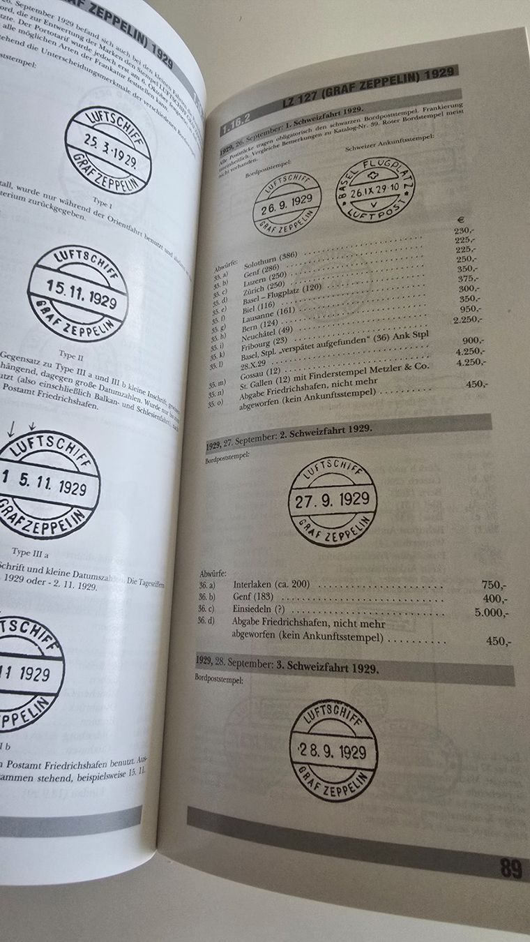 Tutti i francobolli: Zeppelin Post Katalog 22. Auflage Sieger-Verlag – Usato da Duebendorf venduto da Dguguseli 1