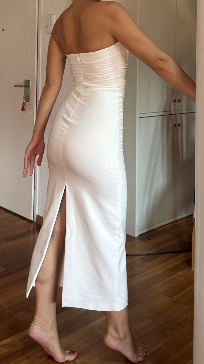 Zara Vestiti: White Strapless Midi Dress Size S – Nuovo (secondo la descrizione) da Zürich venduto da eli_t8nw 7