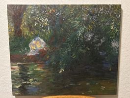 Gemälde: Stimmungsvolle See Landschaft, Öl auf Leinwand