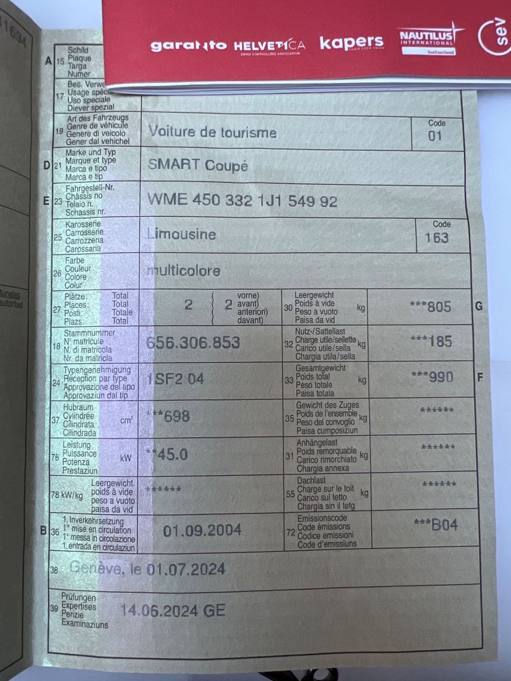 Smart Automobili: Smart Fortwo 2004 bon état – Usato da Genève venduto da room17 2