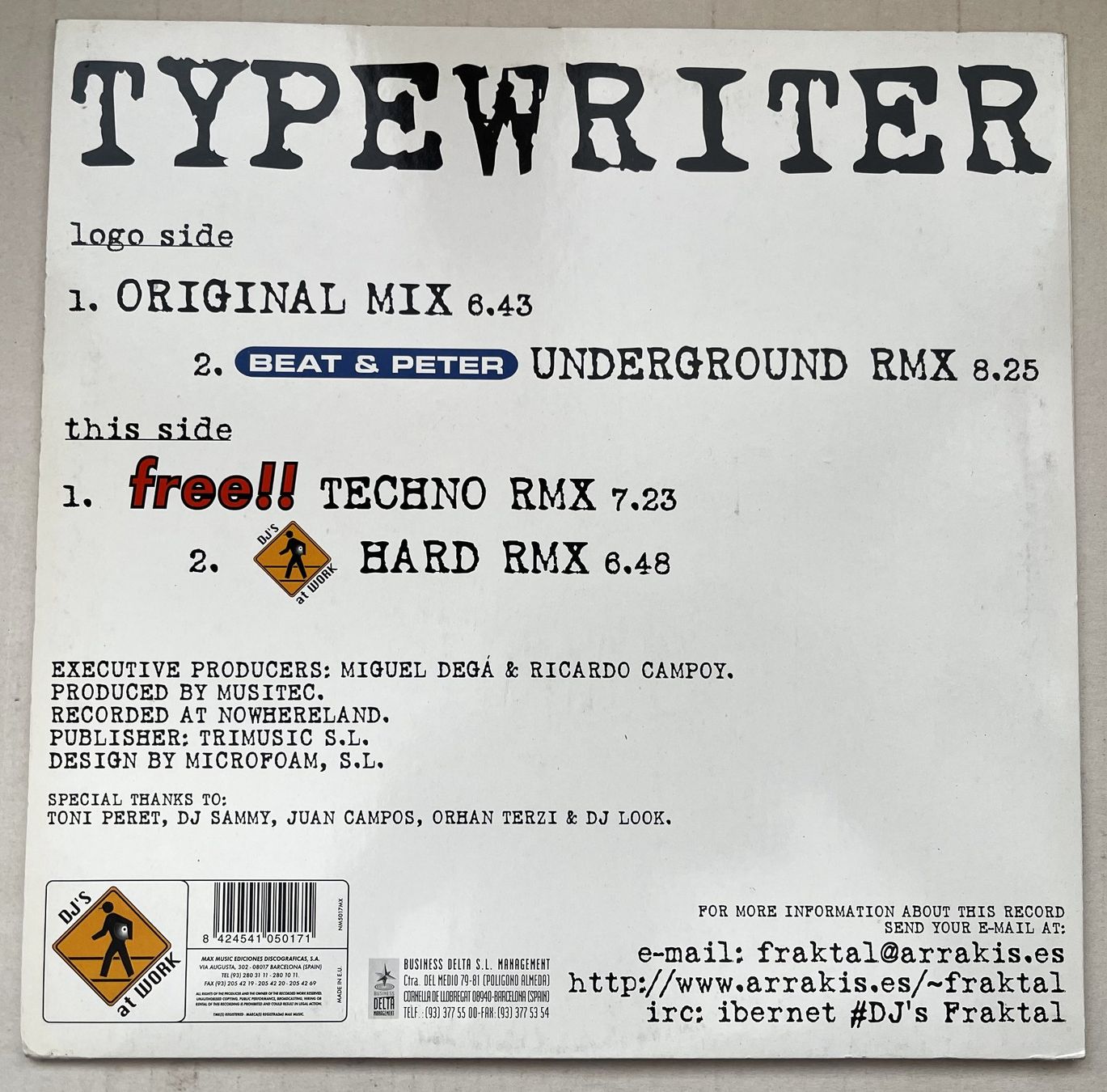 Schallplatten: Object One – Typewriter (1997, Vinyl) – Gebraucht aus Oftringen von Vucki 1