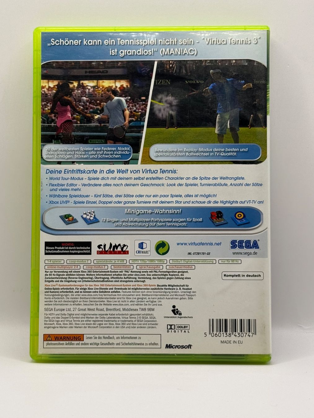 Sega Giochi: Virtua Tennis 3 - XBOX 360 - CIB – Usato da Dietikon venduto da gab_qz7y 1
