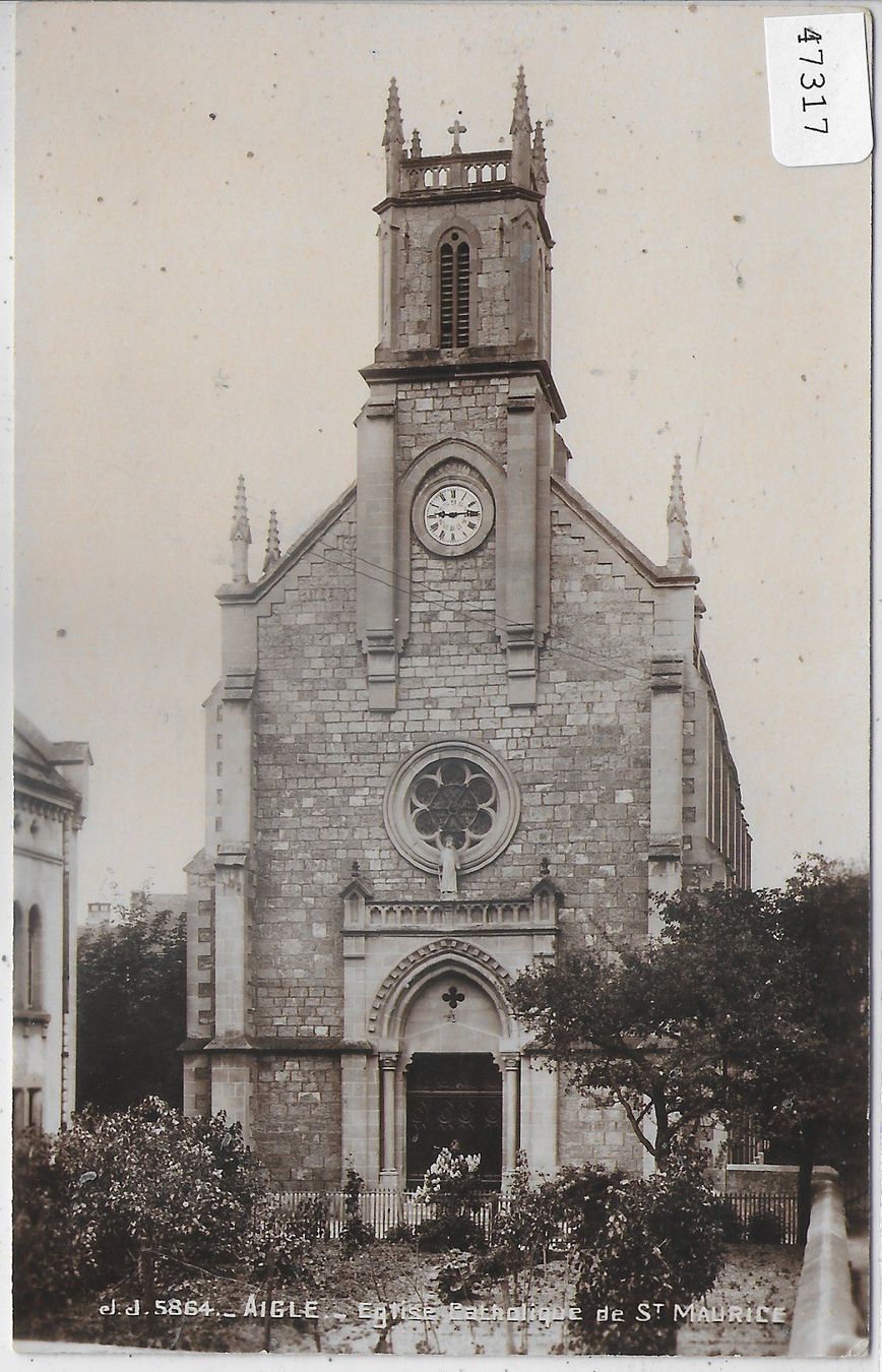 Ansichtskarten: Aigle - Eglise catholique de St. Maurice – Gebraucht aus Ettingen von Kartenplanet