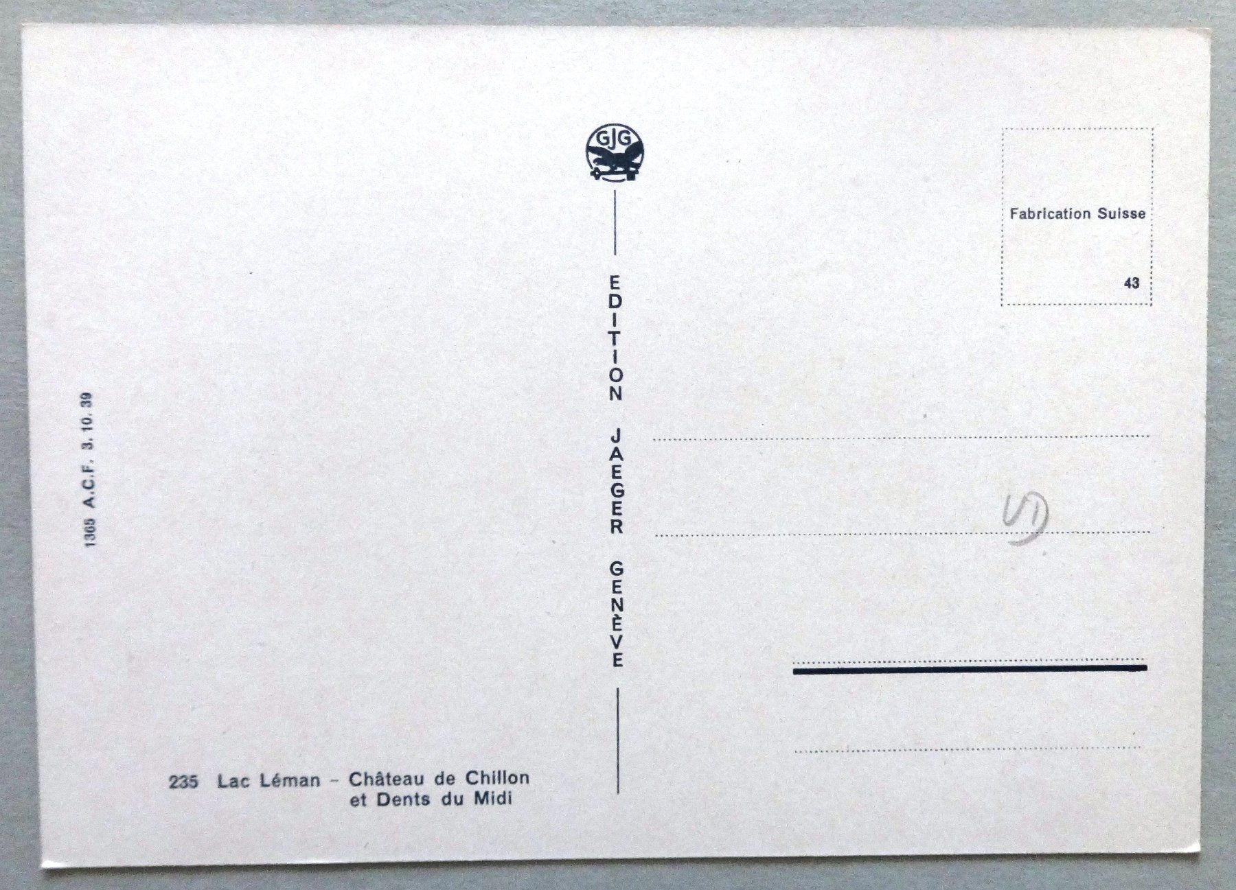 Cartes postales: Château de Chillon et Dents du Midi – D'occasion à Fétigny par Billy2miny 1