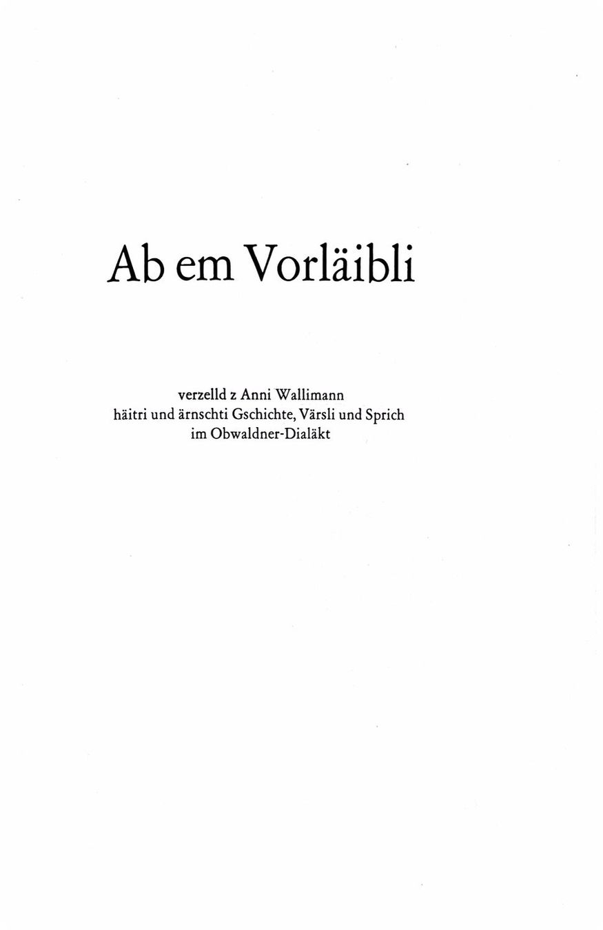 Libri: Ab em Vorläibli (Anni Wallimann) – Nuovo (secondo la descrizione) da Sarnen venduto da Livres 1