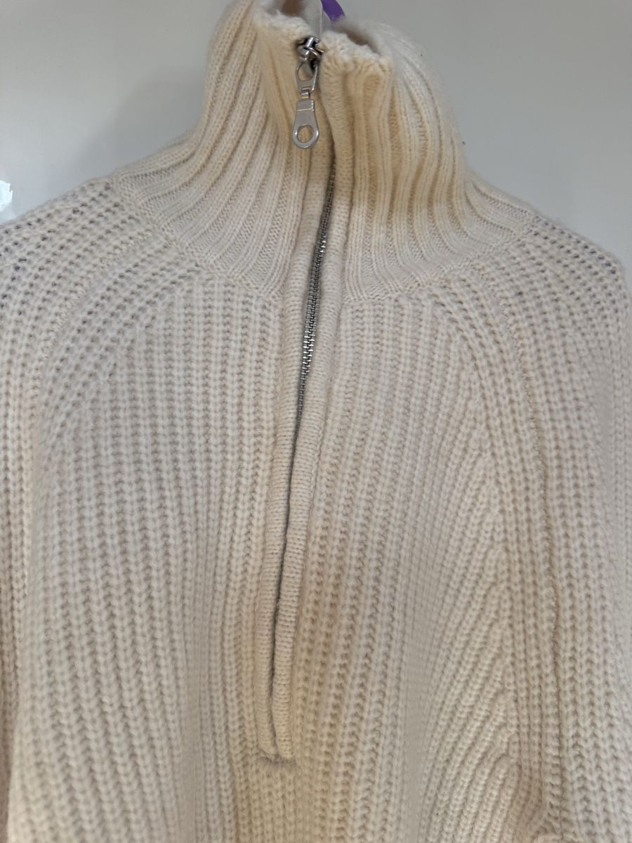 H&M Pullover & Sweatshirts: H&M Strickpullover mit Reissverschluss, weiss, Grösse M – Neu (gemäss Beschreibung) aus Boll von naj_8w6f 2