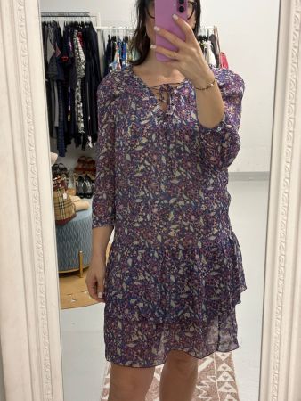 SET Leichtes Kleid mit Blumenmuster 36 Viskose lila