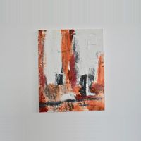 Art Design Imitation: Orange - Schwarz Abstrakt Nr. 3