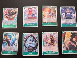 One Piece TCG Karten, Strohhut Crew, grün