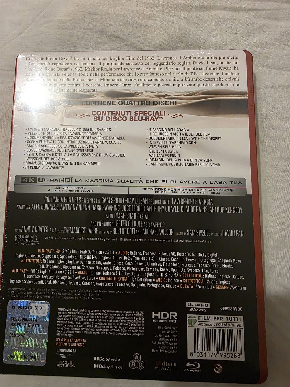 Tutti i DVDs: Lawrence d Arabia 4k Blu-ray Steelbook – Nuovo e nell'imballaggio originale da Zürich venduto da Todisco 1