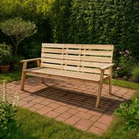 Gartenbank mit integrierte Ablagefläche - 2-Sitzer aus Holz