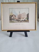 Antiker handkoloriert Stich Faneuil Hall Boston Lithographie