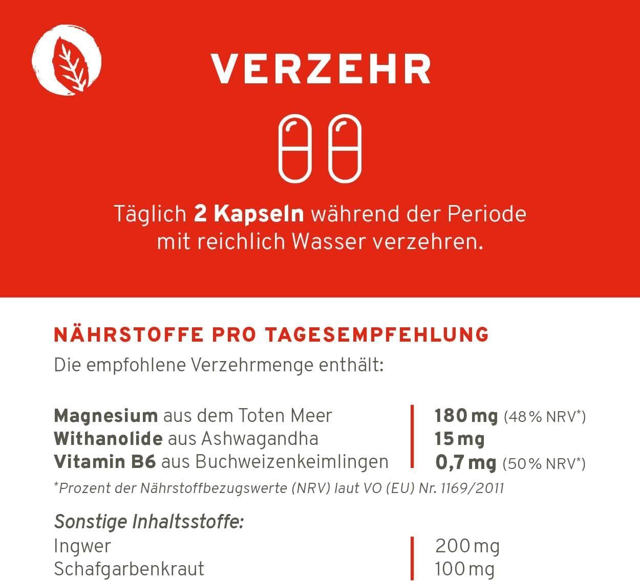 Cibi & Specialità: Period Support Kapseln Magnesium B6 Vegan – Nuovo e nell'imballaggio originale da Suhr venduto da SchnapperCH 3