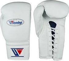 Winning Boxing Gloves  16 oz (White, Lace-up)