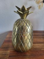Dose Ananas Design goldfarben Metall guter Zustand