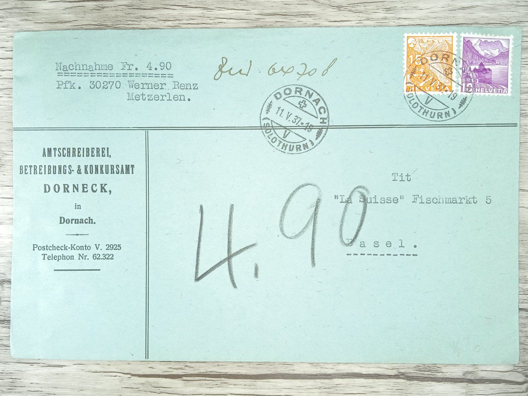 Tous les timbres: TR100 Enveloppe + Timbre Suisse 1937 – D'occasion à Cousset par Patrick_Collections
